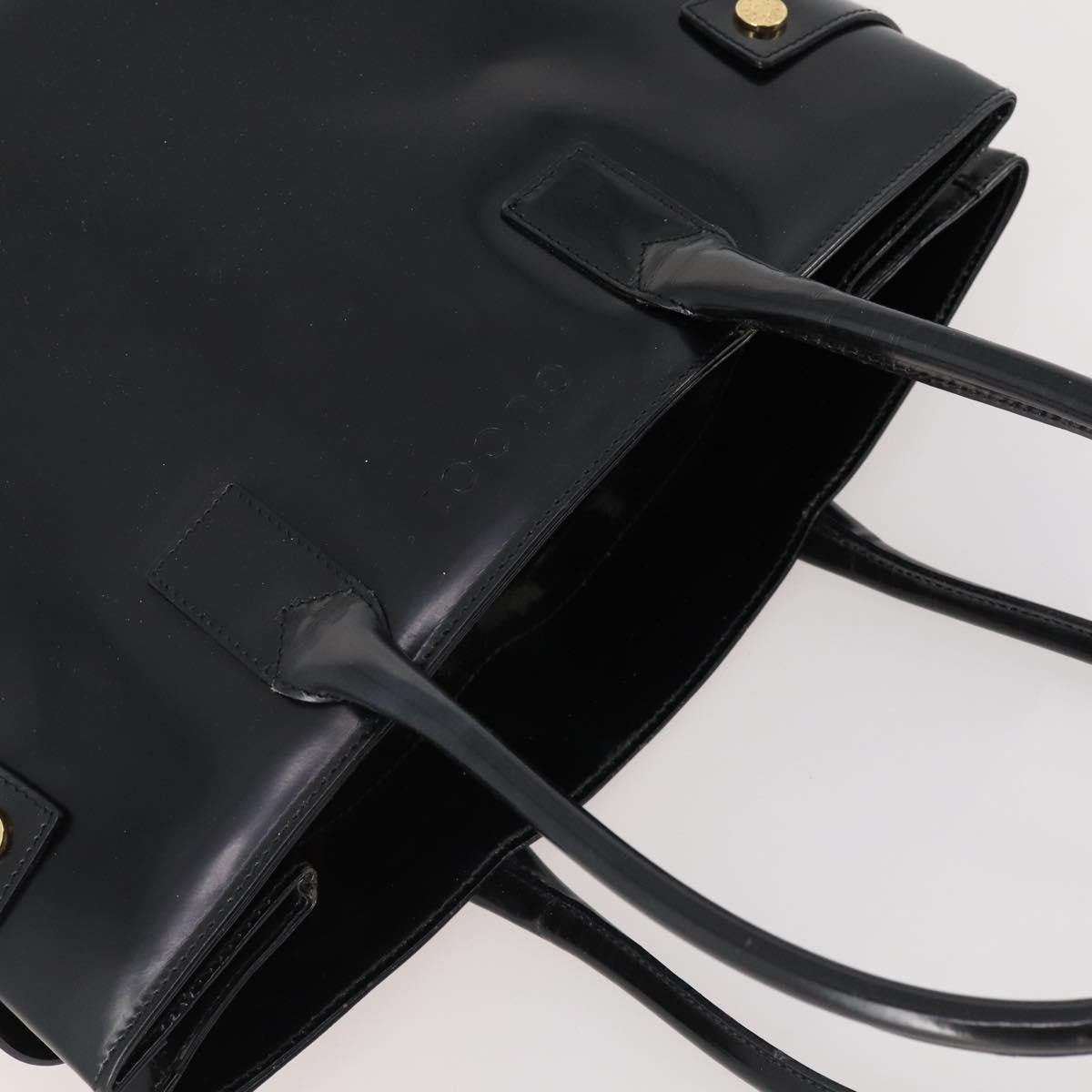 Gucci GUCCI Tote Bag Patent leather Black Gold 002 1046 0407 Authentic BAZ151