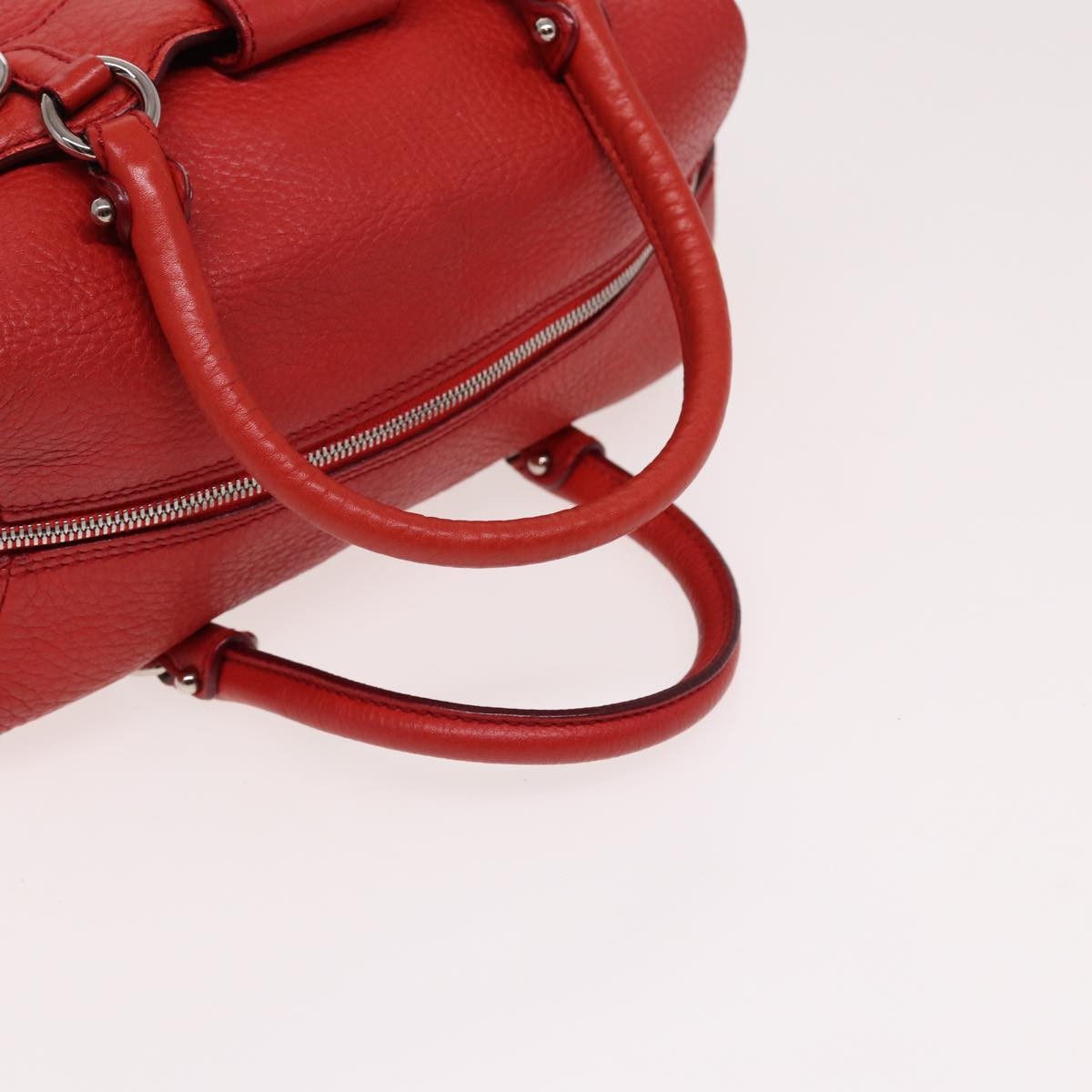 Salvatore Ferragamo Salvatore Ferragamo Gancini Hand Bag Leather 2way Red Authentic 78767