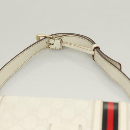 Gucci GUCCI GG Supreme Sherry Line Waist bag PVC White Gold 1669 Authentic bs28457