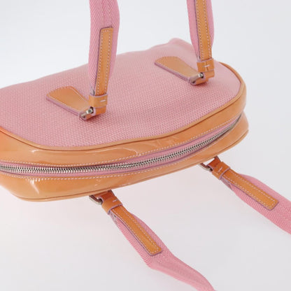 Prada PRADA Hand Bag Canvas Pink Silver Authentic 172212