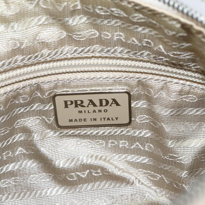 Prada PRADA Shoulder Bag Nylon Leather Ivory Silver Authentic 163087