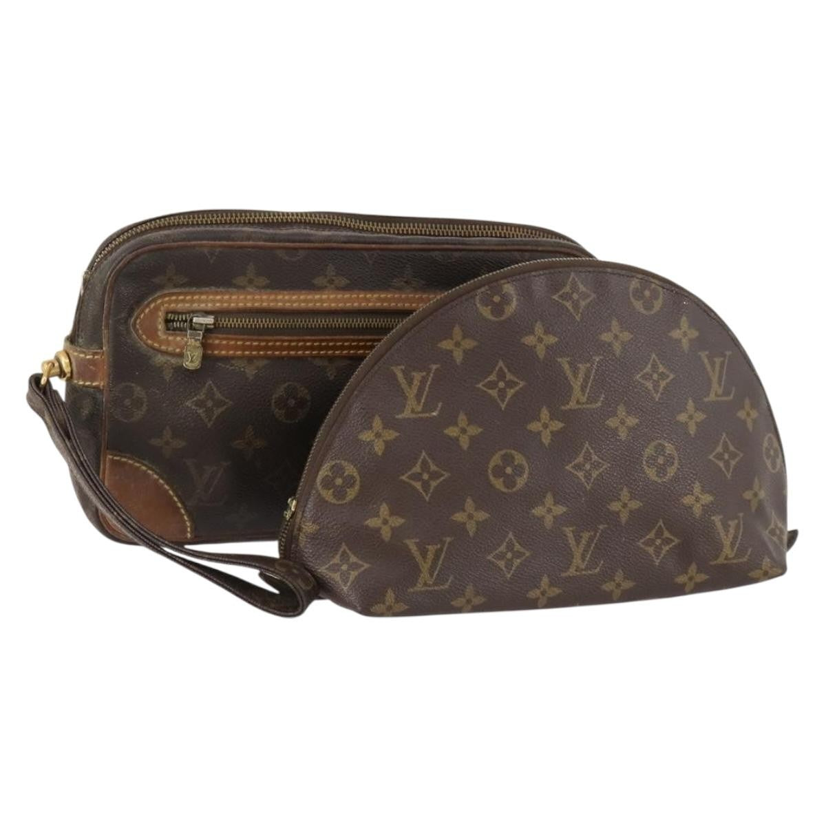 Louis Vuitton LOUIS VUITTON Monogram Pouch Clutch Bag 2 Set LV Authentic bs34068