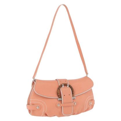 Salvatore Ferragamo Salvatore Ferragamo Gancini Shoulder Bag Leather Pink Silver Authentic BA11212