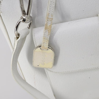 Gucci GUCCI Hand Bag Leather 2way White Silver 000 2058 0307 5 Authentic ep11566