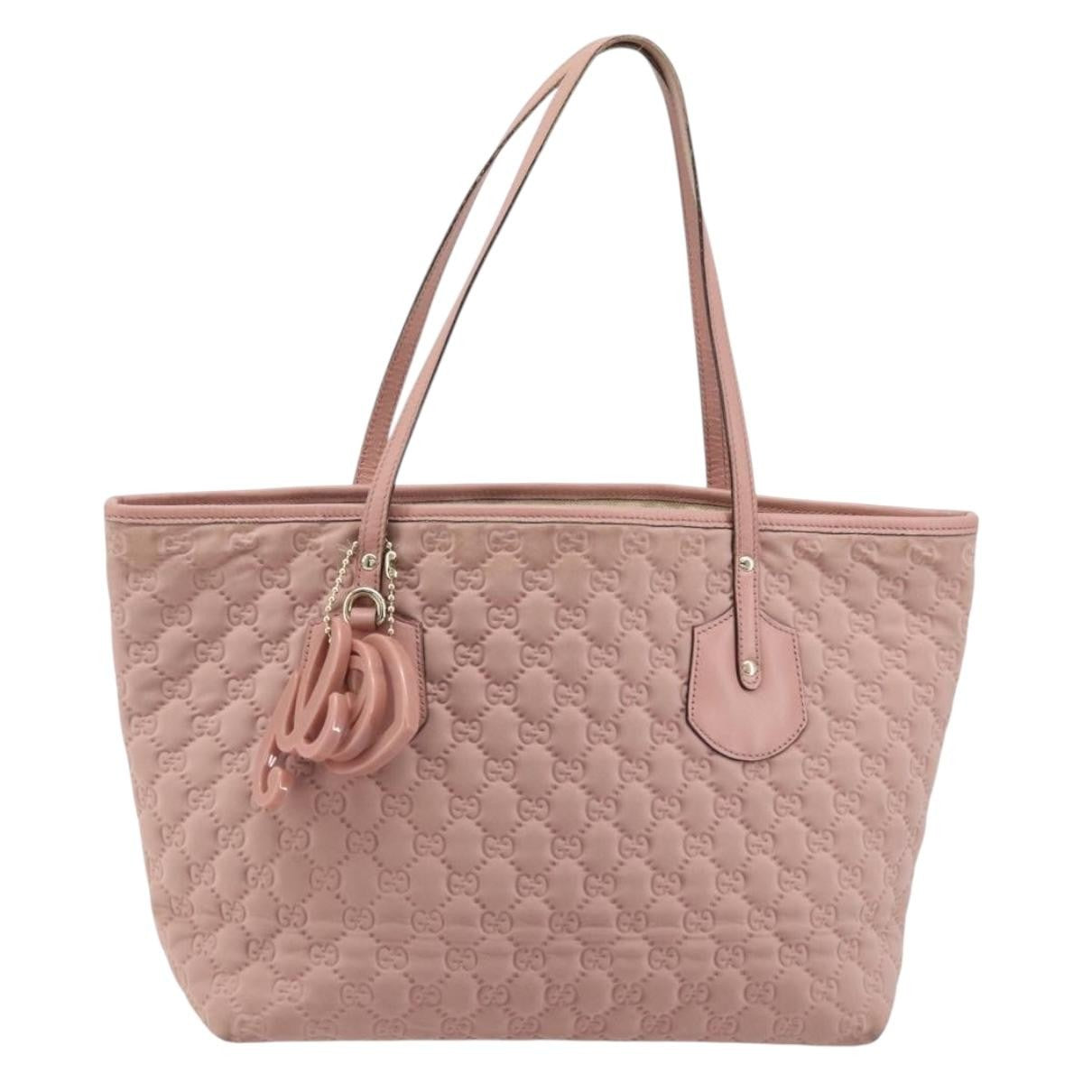 Gucci GUCCI GG Canvas Tote Bag Nylon Pink Gold 211976 Authentic LNZ669