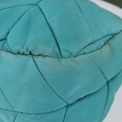 Prada PRADA Shoulder Bag Nylon Turquoise Blue Gold Authentic 148398
