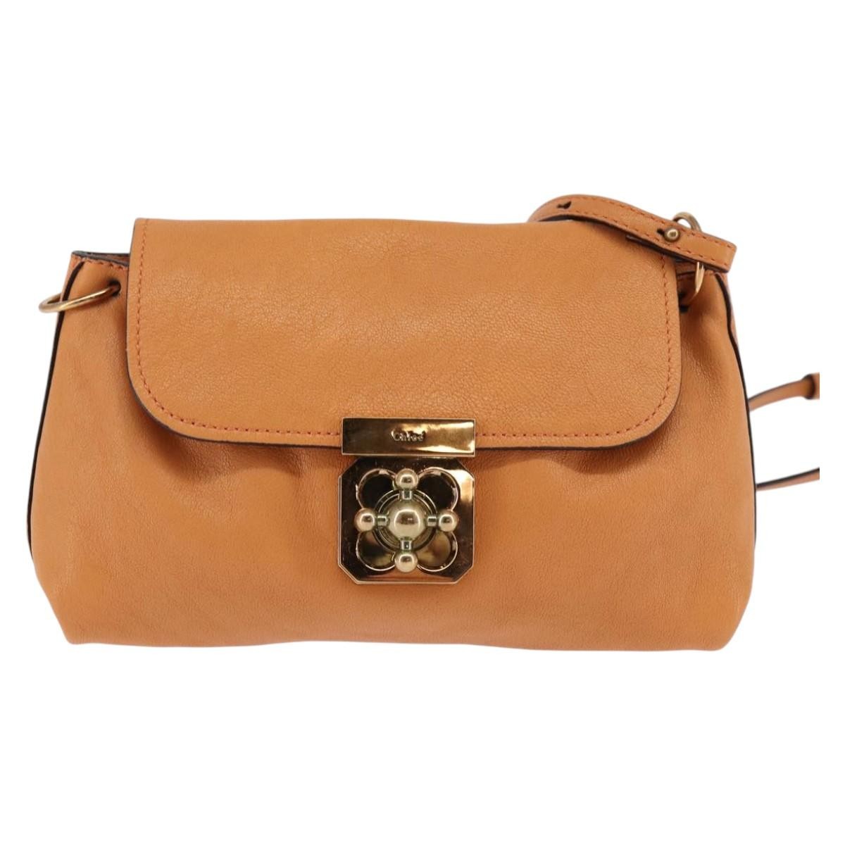 Chloé Chloé Chloe Shoulder Bag Leather Orange Gold Authentic BA5902