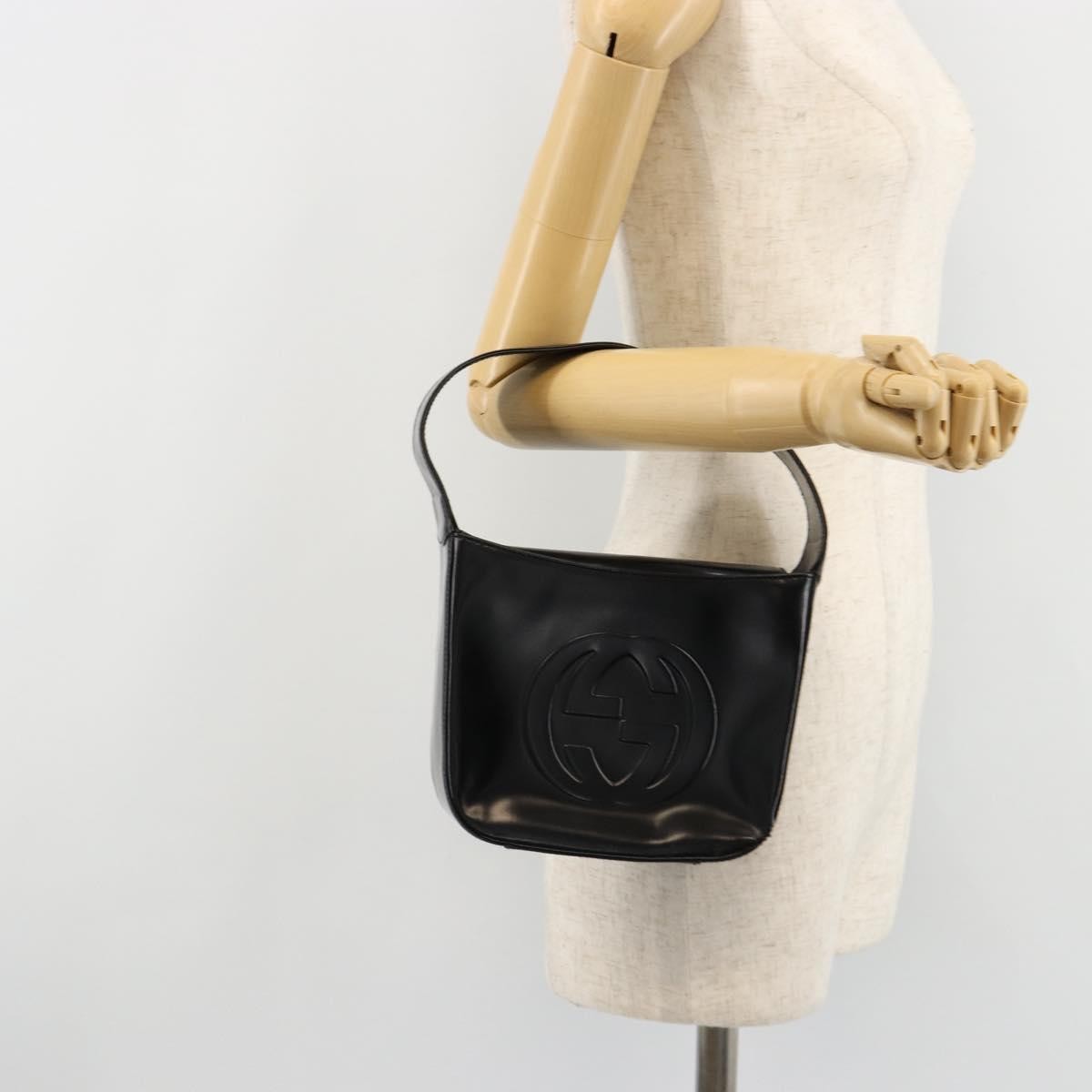 Gucci GUCCI Soho Hand Bag Patent leather Black Silver 007 0249 Authentic 182478