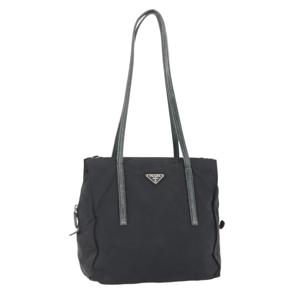 Prada PRADA Hand Bag Nylon Black Silver Authentic 154514