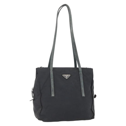 Prada PRADA Hand Bag Nylon Black Silver Authentic 154514
