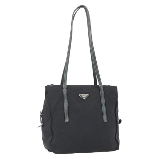 Prada PRADA Hand Bag Nylon Black Silver Authentic 154514