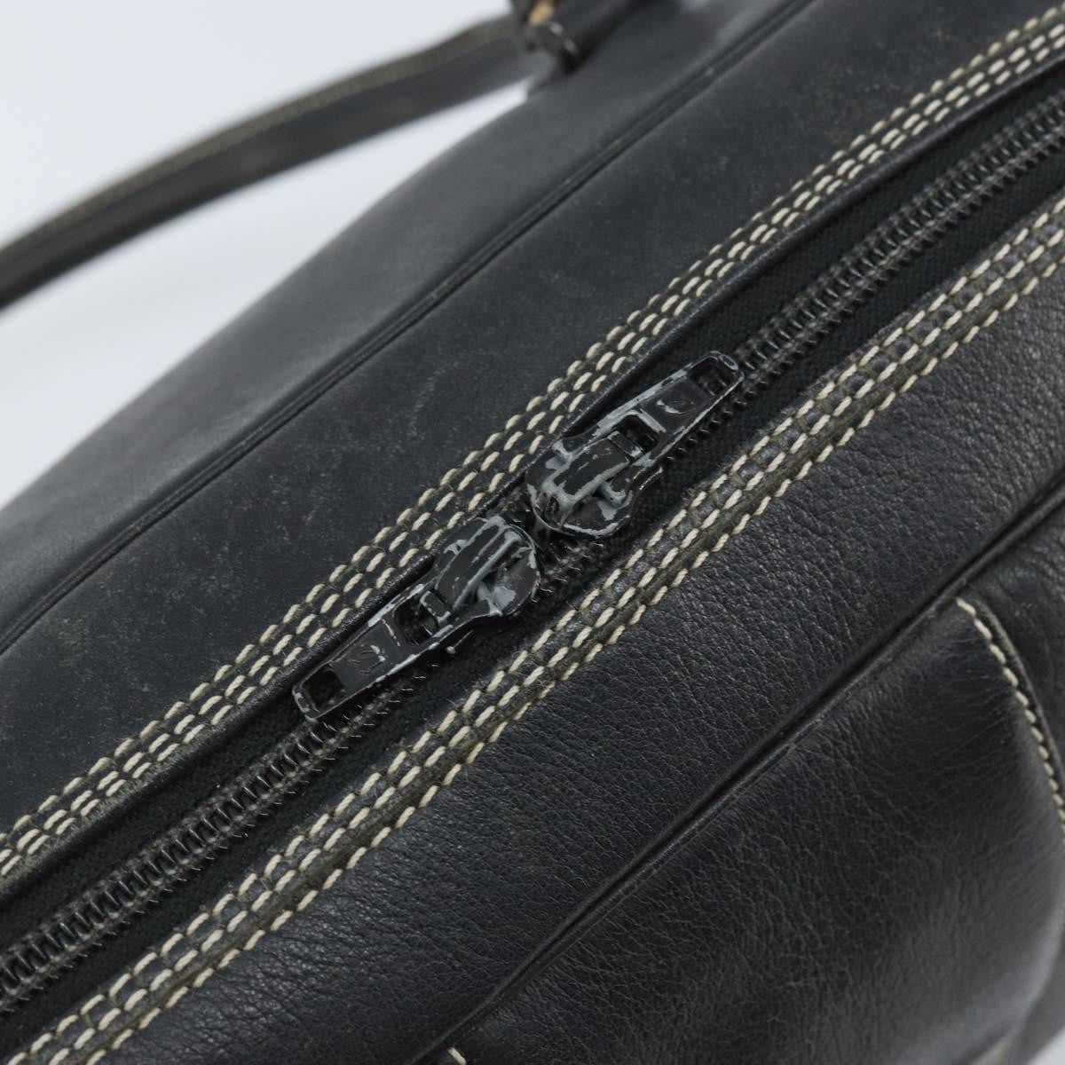 Dior Christian Dior Hand Bag Leather Black Gold Authentic ep13686