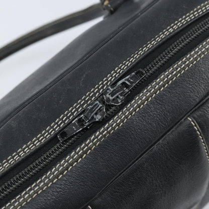 Dior Christian Dior Hand Bag Leather Black Gold Authentic ep13686
