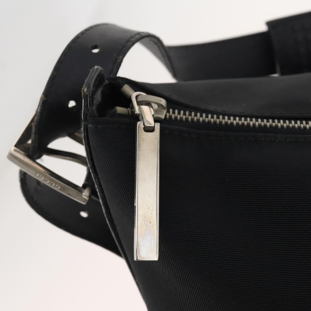 Gucci GUCCI Shoulder Bag Canvas Black Silver Authentic BA11545