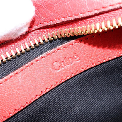 Chloé Chloé Chloe Etel Hand Bag Leather 2way Red Gold Authentic th6324