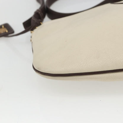 Loewe LOEWE Shoulder Bag Leather White Gold Authentic 162858