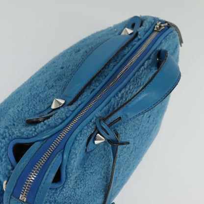 Fendi FENDI Hand Bag Mouton 2way Blue Silver Authentic 126111