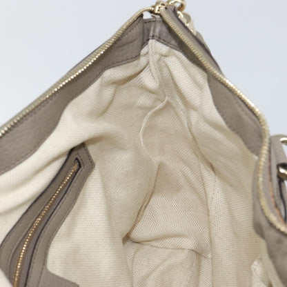 Gucci GUCCI Soho Hand Bag Leather Gray Gold 282307 Authentic 156415