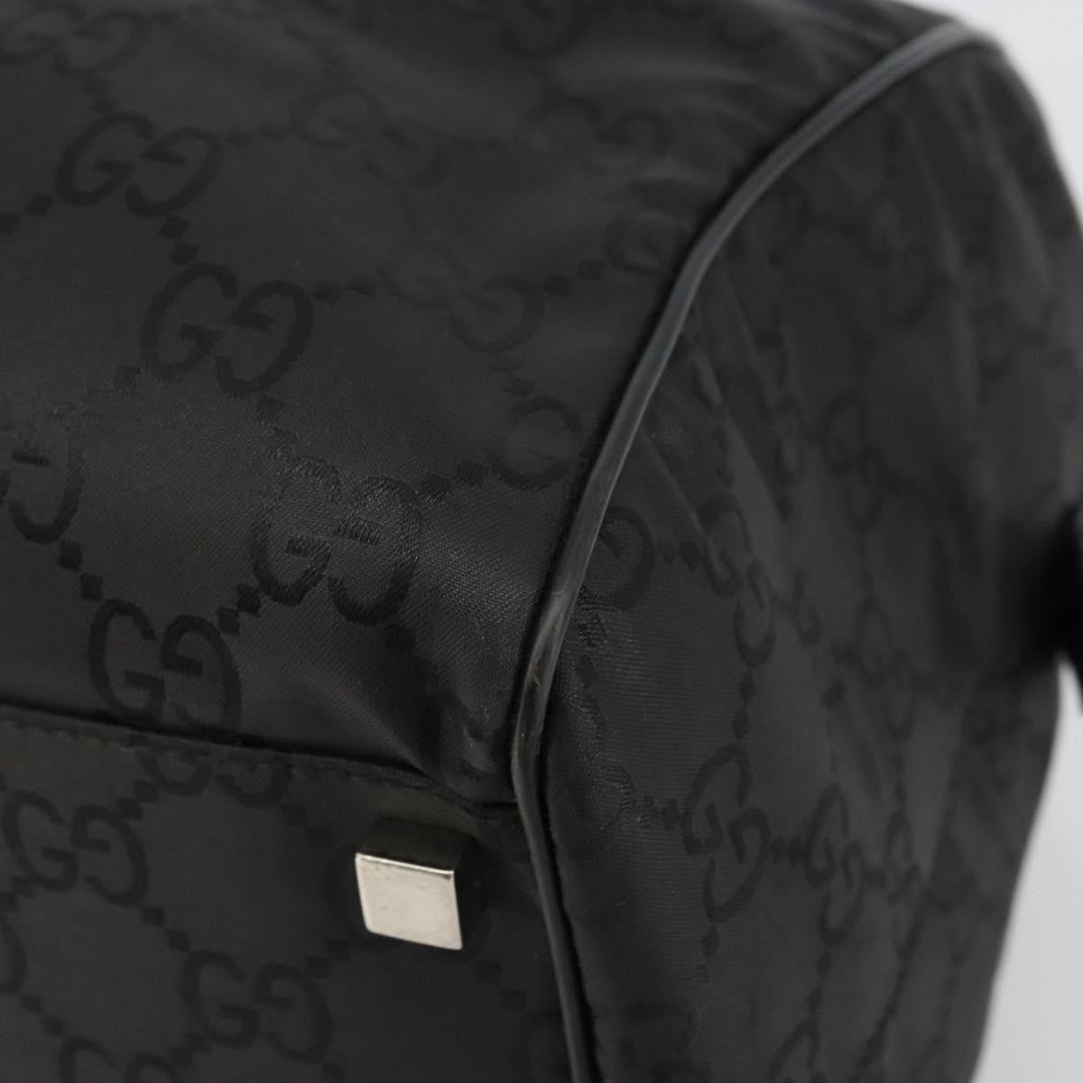 Gucci GUCCI GG Supreme Boston Bag PVC Black Silver Authentic ep14143