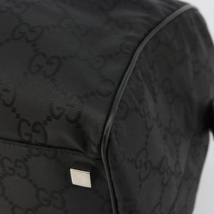 Gucci GUCCI GG Supreme Boston Bag PVC Black Silver Authentic ep14143