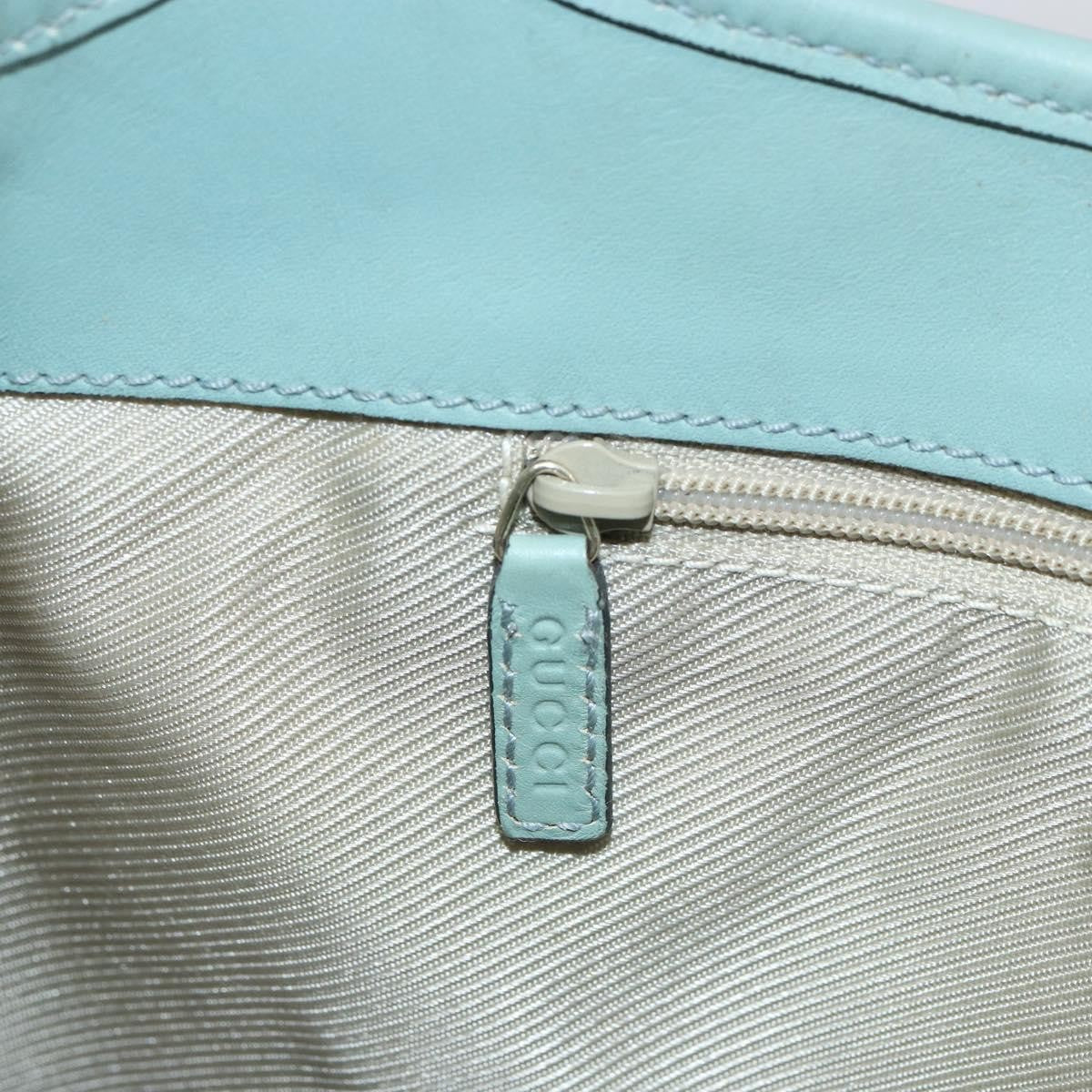 Gucci GUCCI Shoulder Bag Suede Light Blue Gold 001 4057 Authentic ep12851