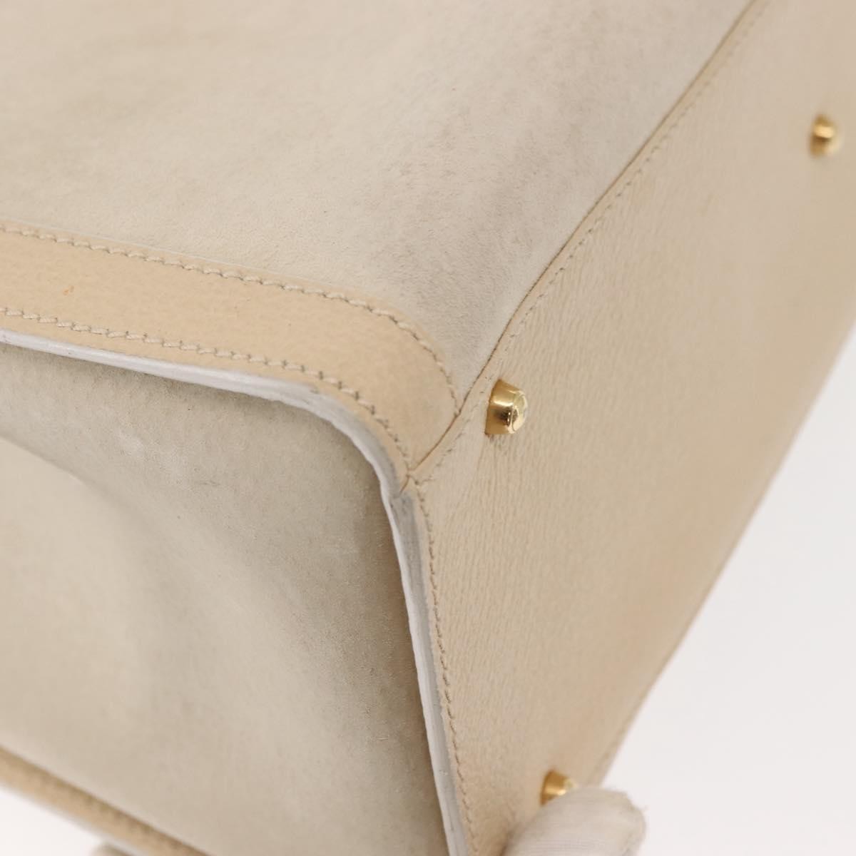 Gucci GUCCI Bamboo Hand Bag Suede Light Beige Gold 002 2853 0260 0 Authentic am9506
