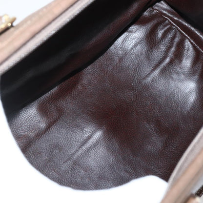 Fendi FENDI Hand Bag Leather Brown Gold Authentic kk558
