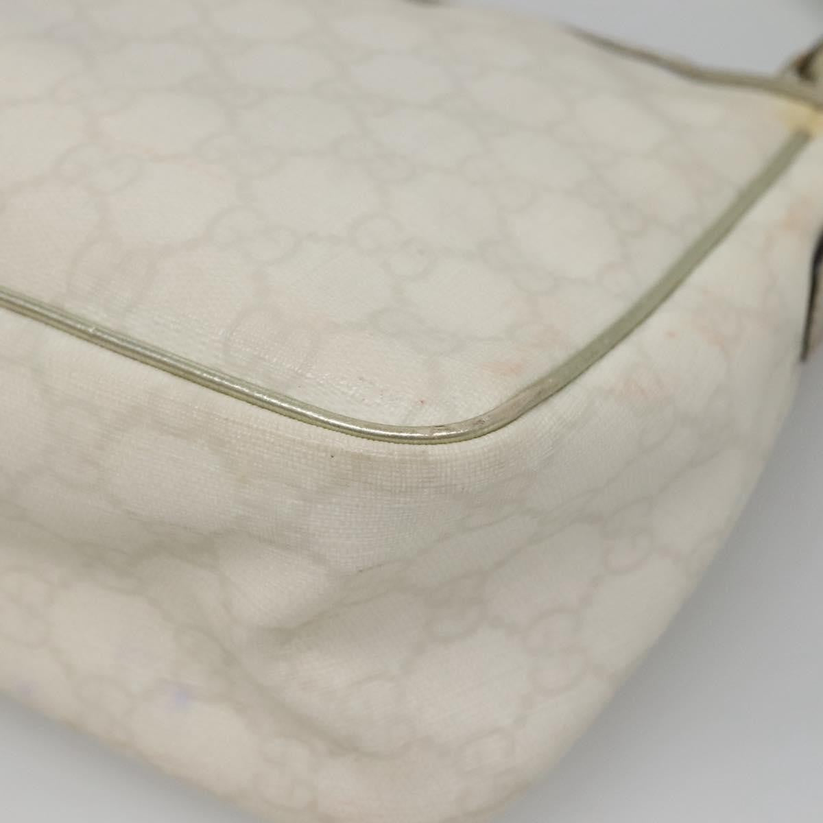 Gucci GUCCI GG Supreme Shoulder Bag PVC White Gold 190258 Authentic SW1471