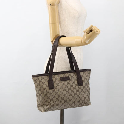 Gucci GUCCI GG Supreme Hand Bag PVC Beige Silver 181086 Authentic ARZ575