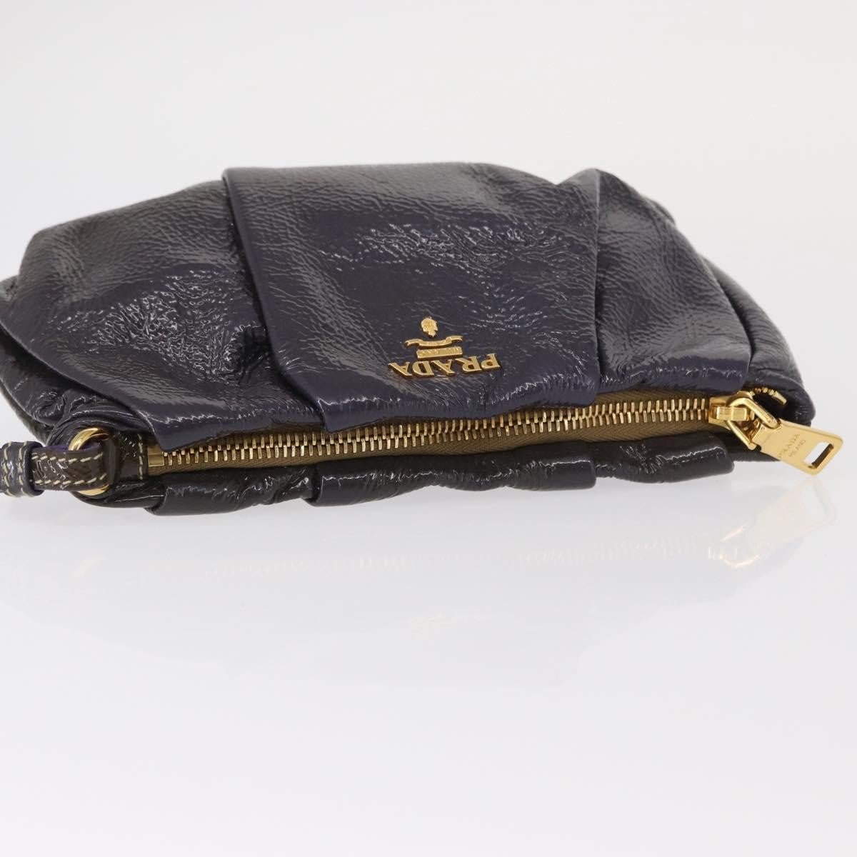 Prada PRADA Pouch Enamel Purple Gold Authentic 154899 Bag