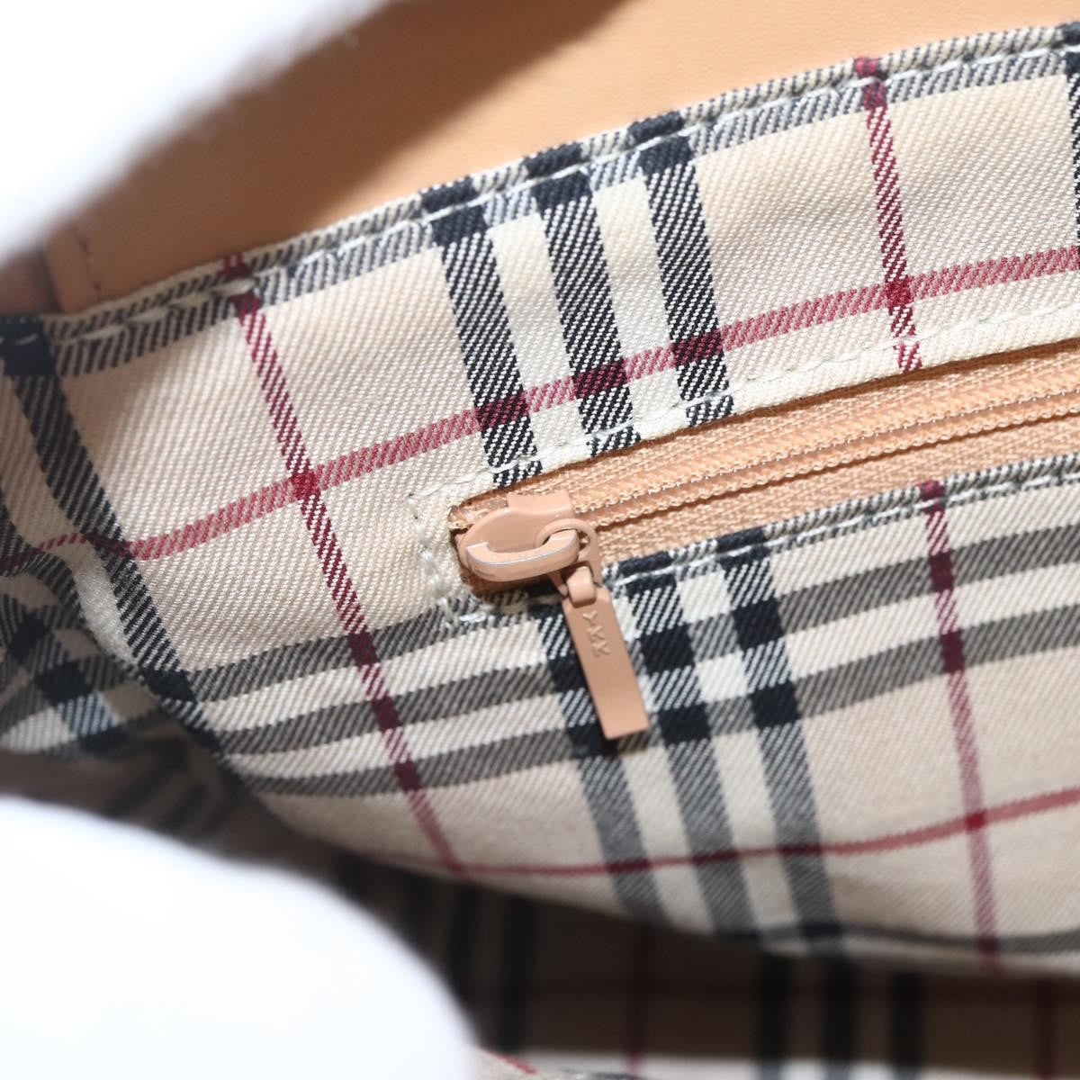 Burberry BURBERRY Hand Bag Leather Beige Gold Authentic 165049