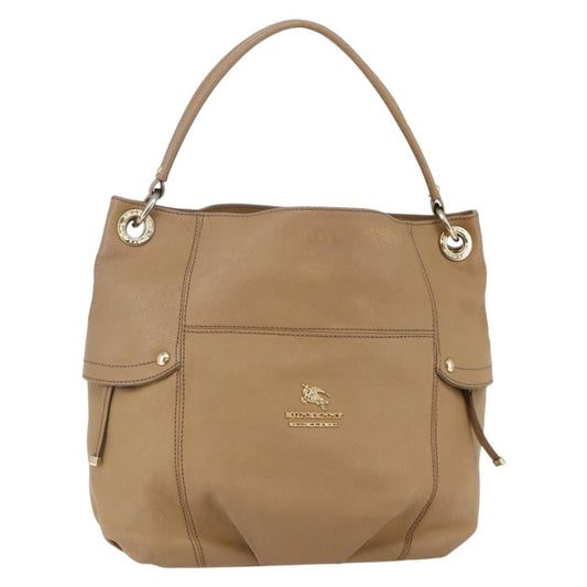 Burberry BURBERRY Blue Label Shoulder Bag Leather Beige Gold Authentic ti3445