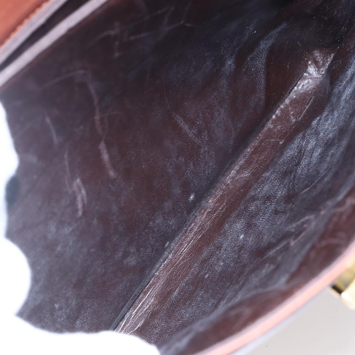 Salvatore Ferragamo Salvatore Ferragamo Gancini Hand Bag Leather Brown Gold Authentic 150384