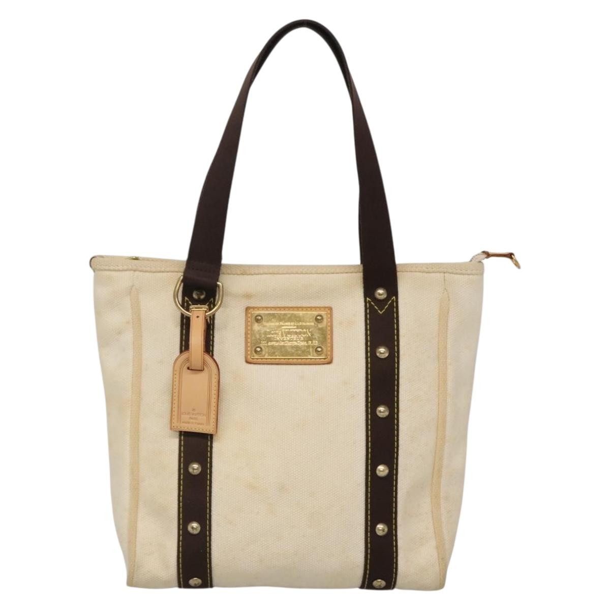 Louis Vuitton LOUIS VUITTON Cabas MM Antigua Tote Bag Brown Beige M40036 LV Authentic bs29237