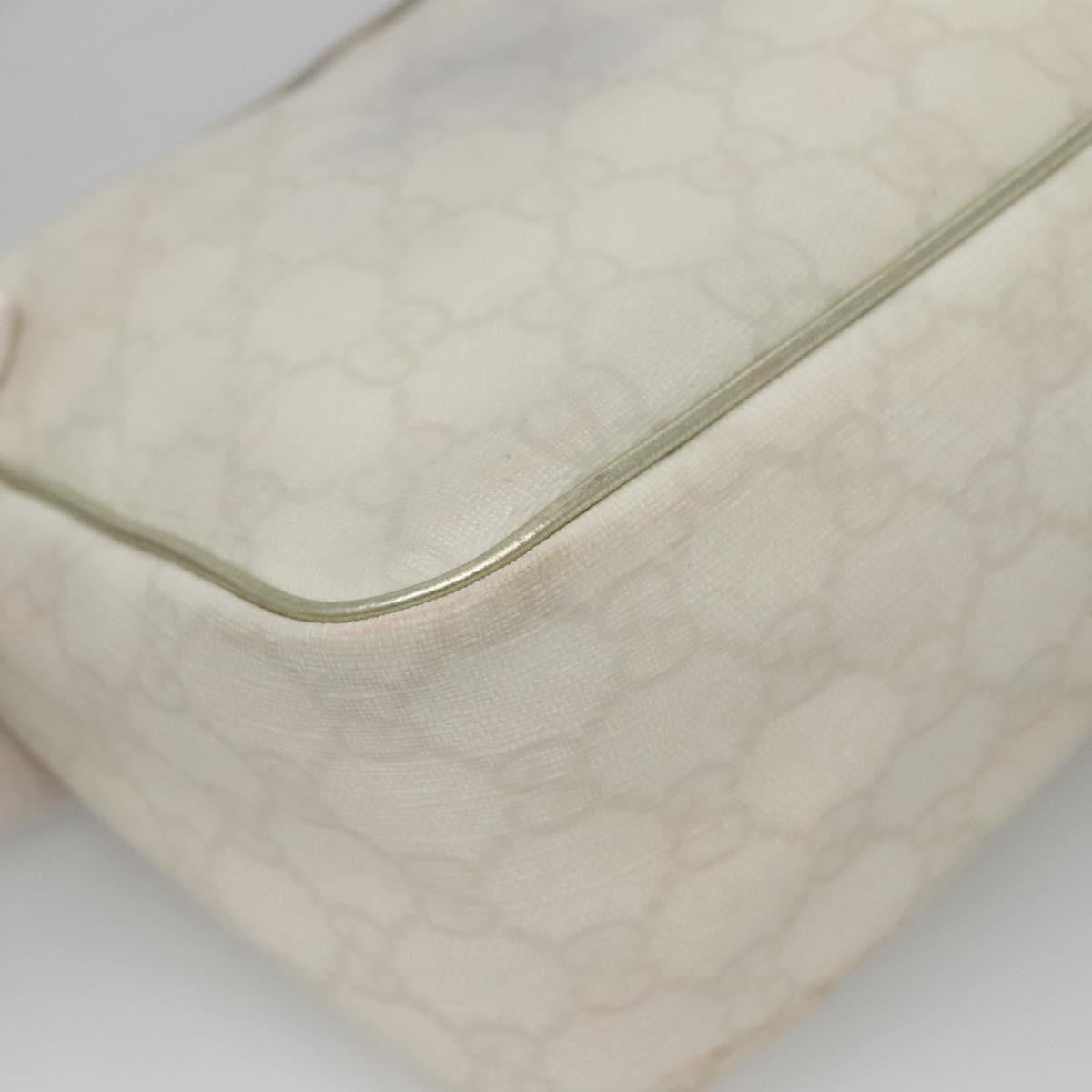 Gucci GUCCI GG Supreme Shoulder Bag PVC White Gold 190258 Authentic SW1471