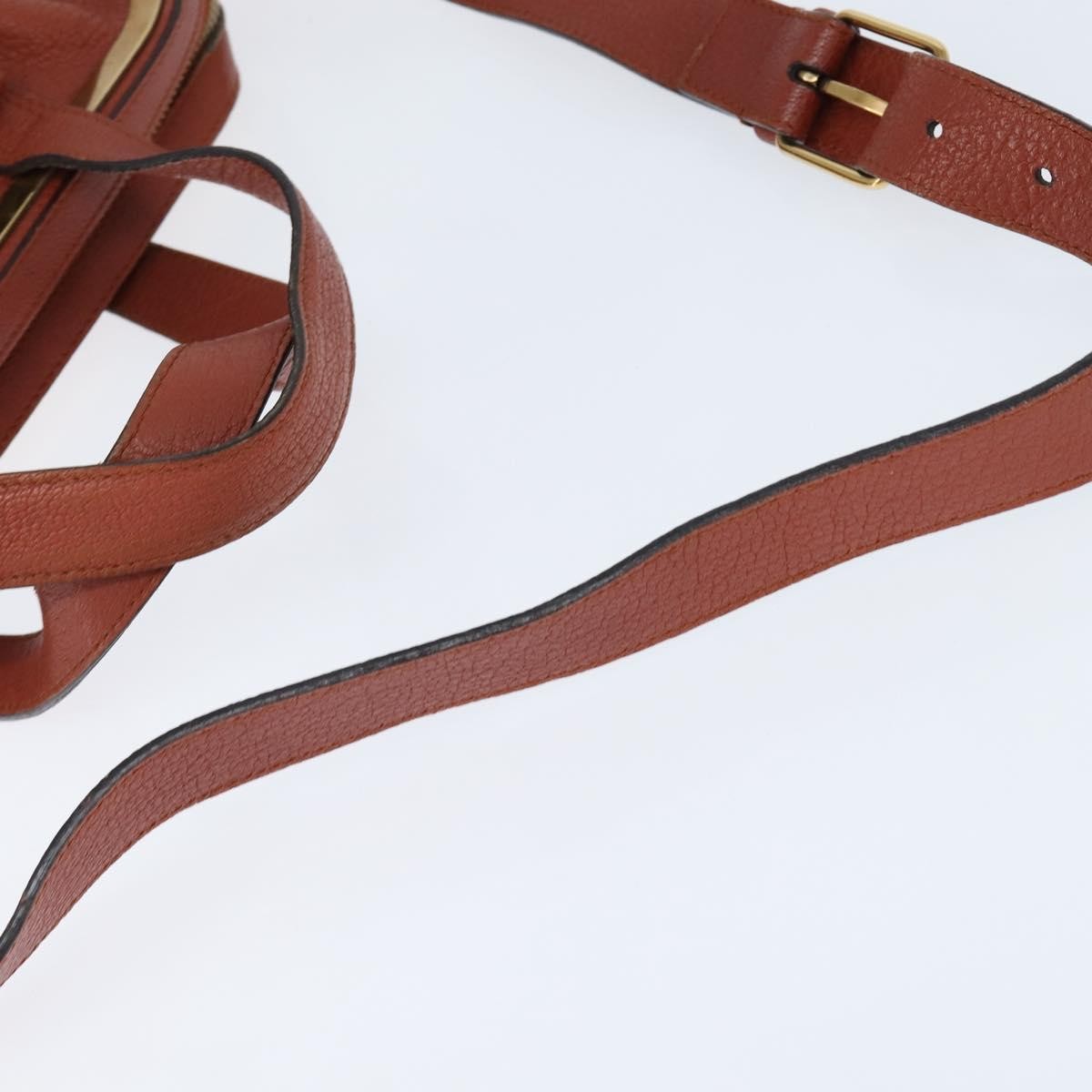 Chloé Chloé Chloe Hand Bag Leather 2way Orange Gold Authentic BA7366