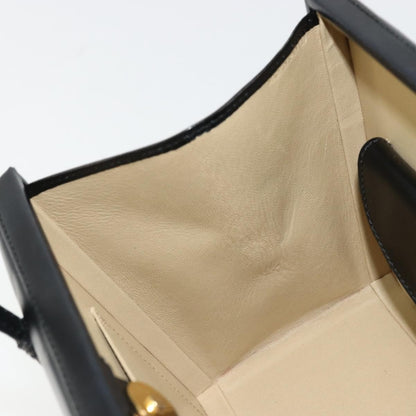 Loewe LOEWE Hand Bag Leather Black Gold Authentic bs34657