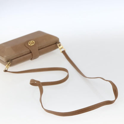 Gucci GUCCI Shoulder Bag Leather Beige Gold Authentic SW1879