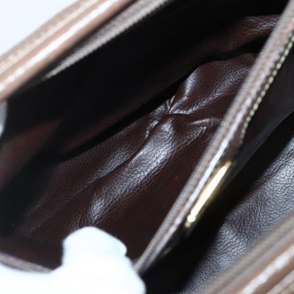 Fendi FENDI Hand Bag Leather Brown Gold Authentic kk558