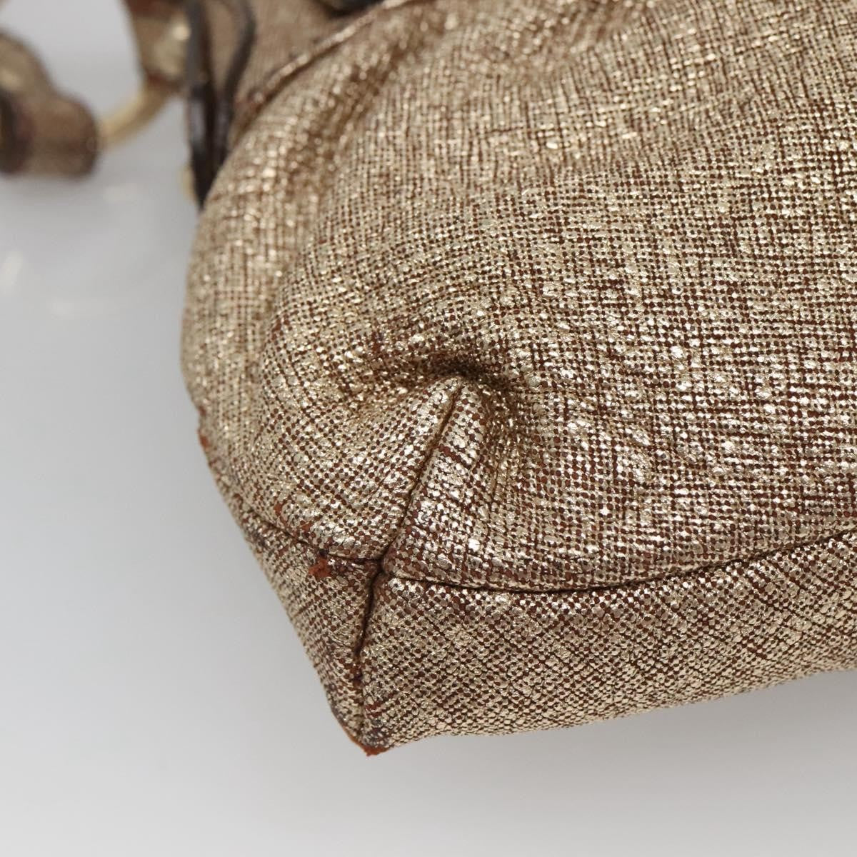 Fendi FENDI Shoulder Bag Leather Gold Authentic ep10421