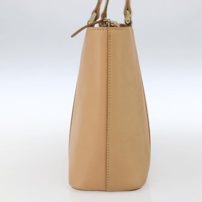 Burberry BURBERRY Hand Bag Leather Beige Gold Authentic 165049