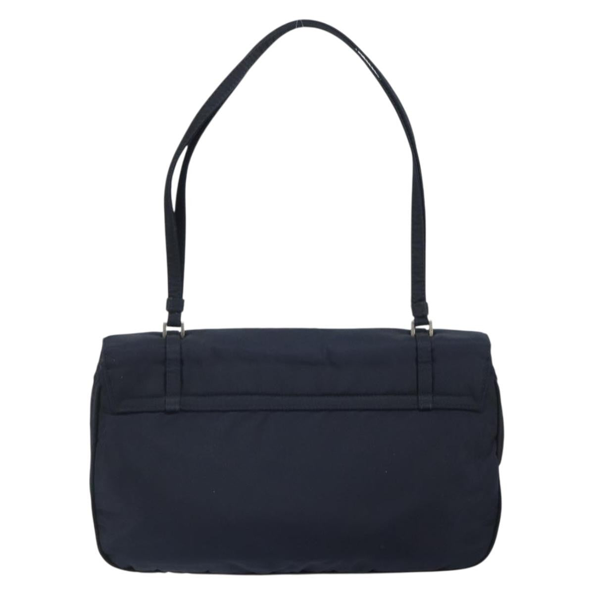 Prada PRADA Shoulder Bag Nylon Navy Silver Authentic 162420