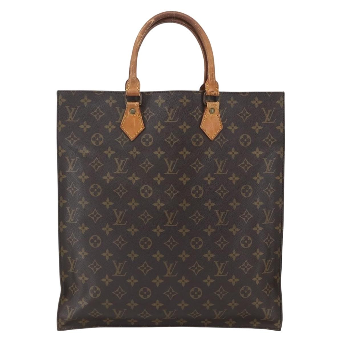 Louis Vuitton LOUIS VUITTON Monogram Sac Plat Hand Bag M51140 LV Authentic 162736