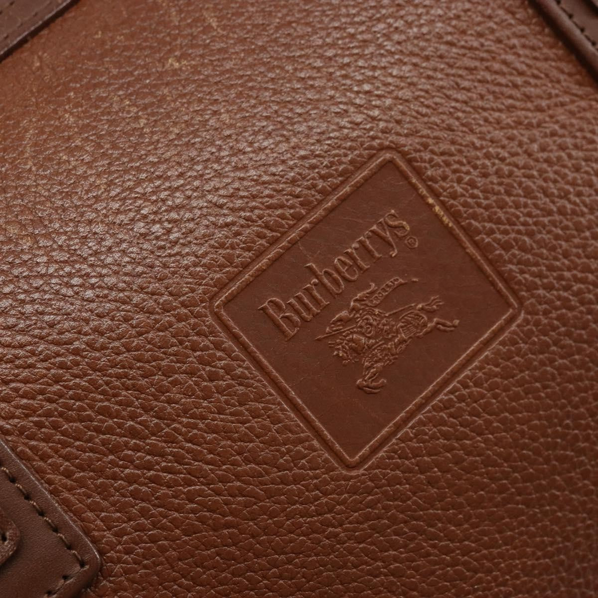Burberrys Burberrys Hand Bag Leather Brown Gold Authentic ka3026