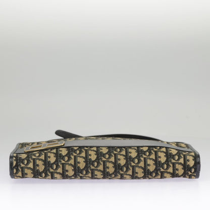Dior Christian Dior Trotter Canvas Shoulder Bag Navy Gold Authentic 98475
