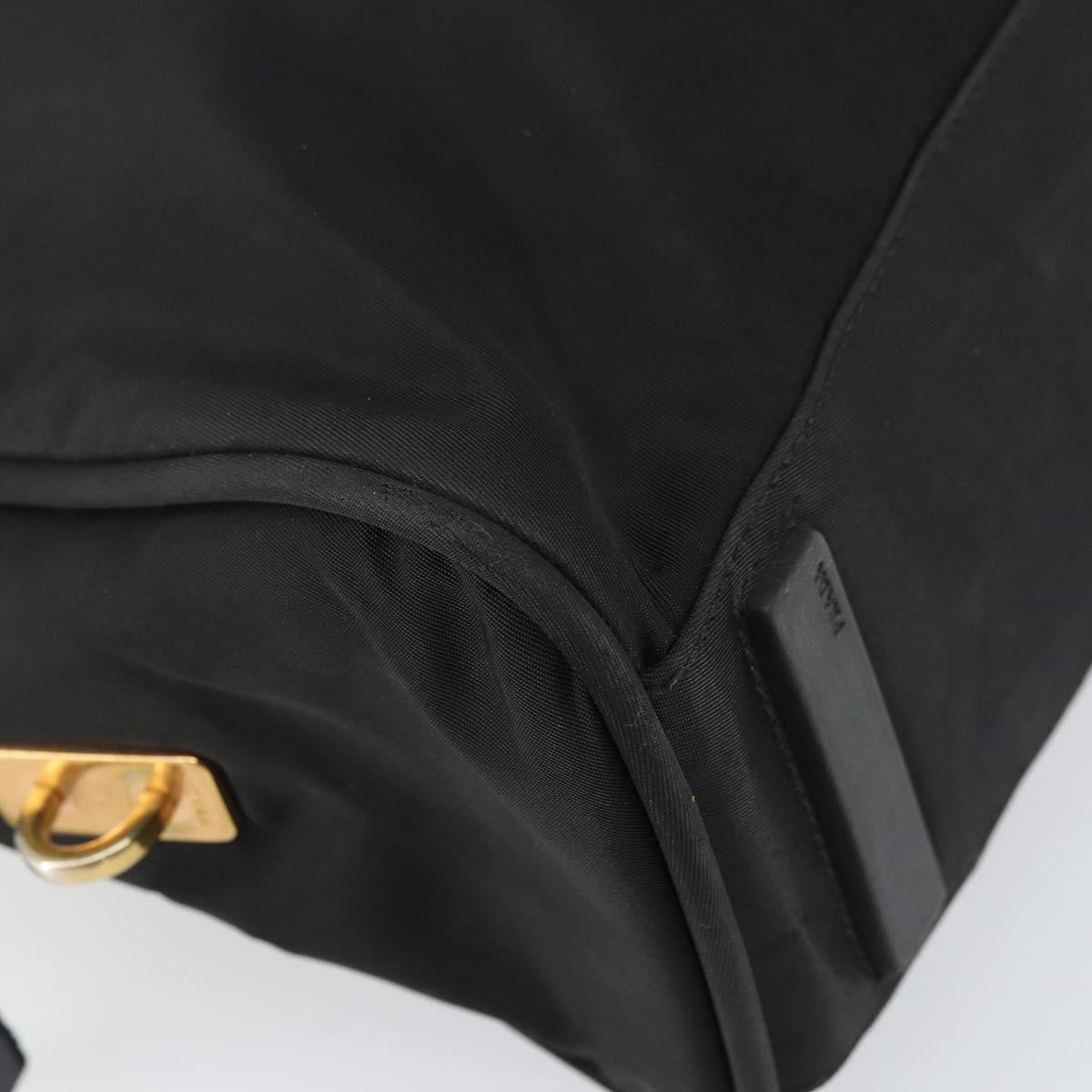 Prada PRADA Tote Bag Nylon Black Gold Authentic 156177