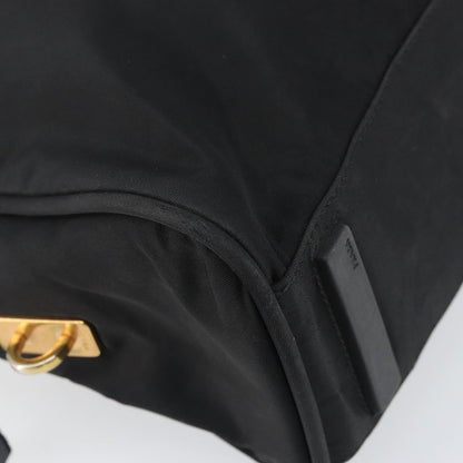 Prada PRADA Tote Bag Nylon Black Gold Authentic 156177