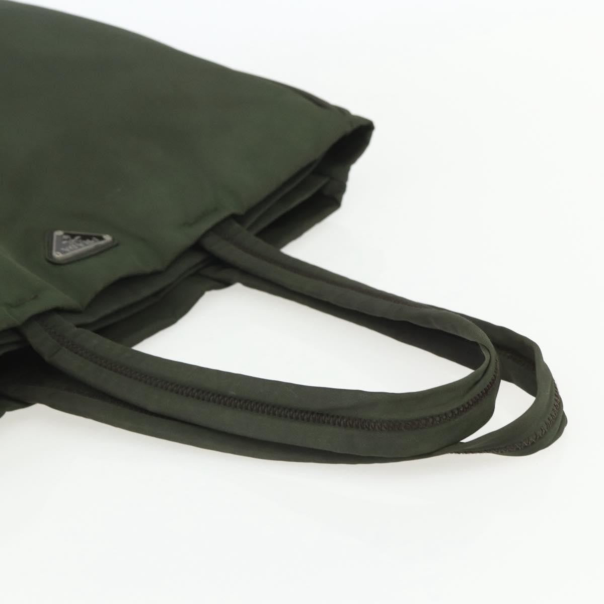 Prada PRADA Tote Bag Nylon Green Silver Authentic 151686