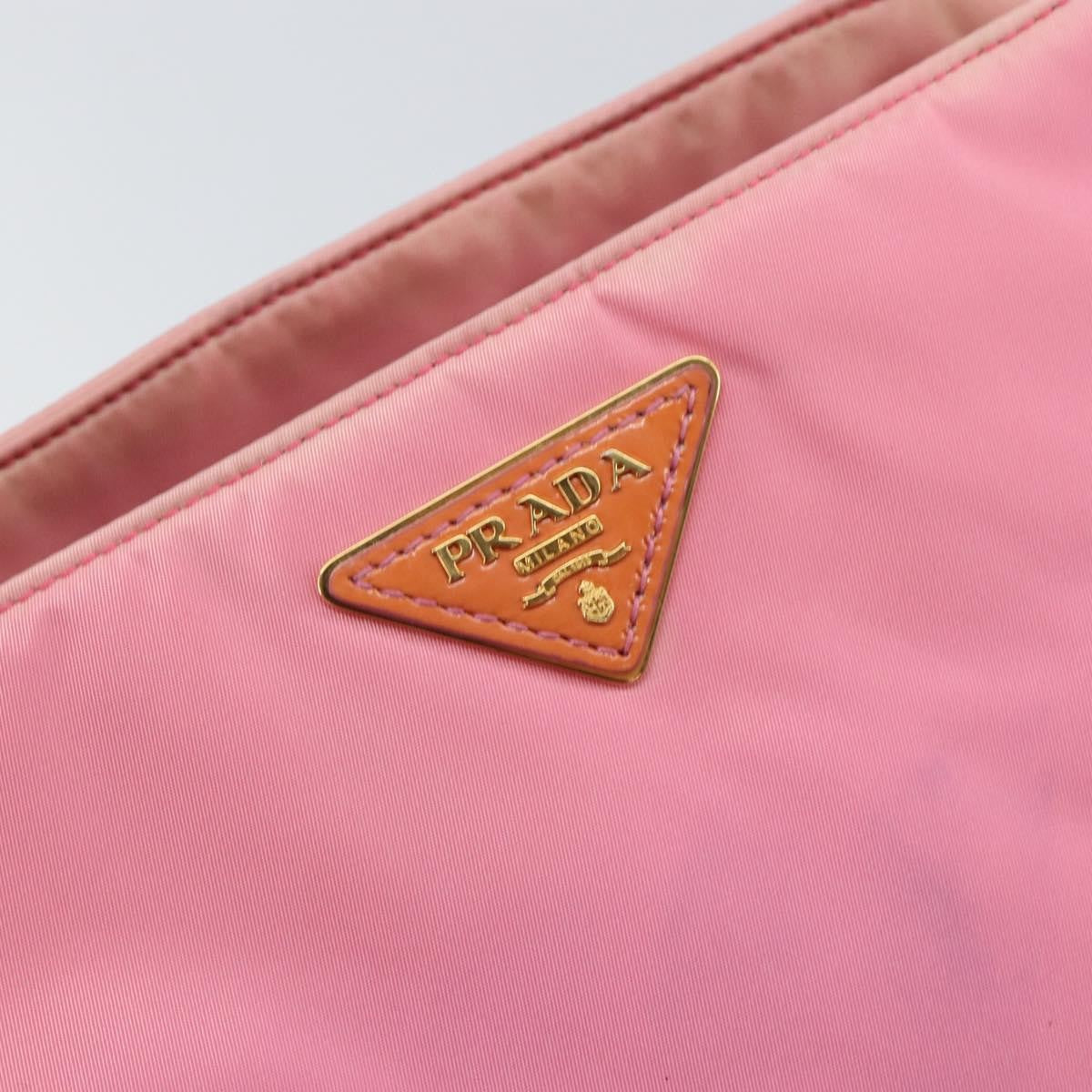 Prada PRADA Tote Bag Nylon Pink Gold Authentic 161648