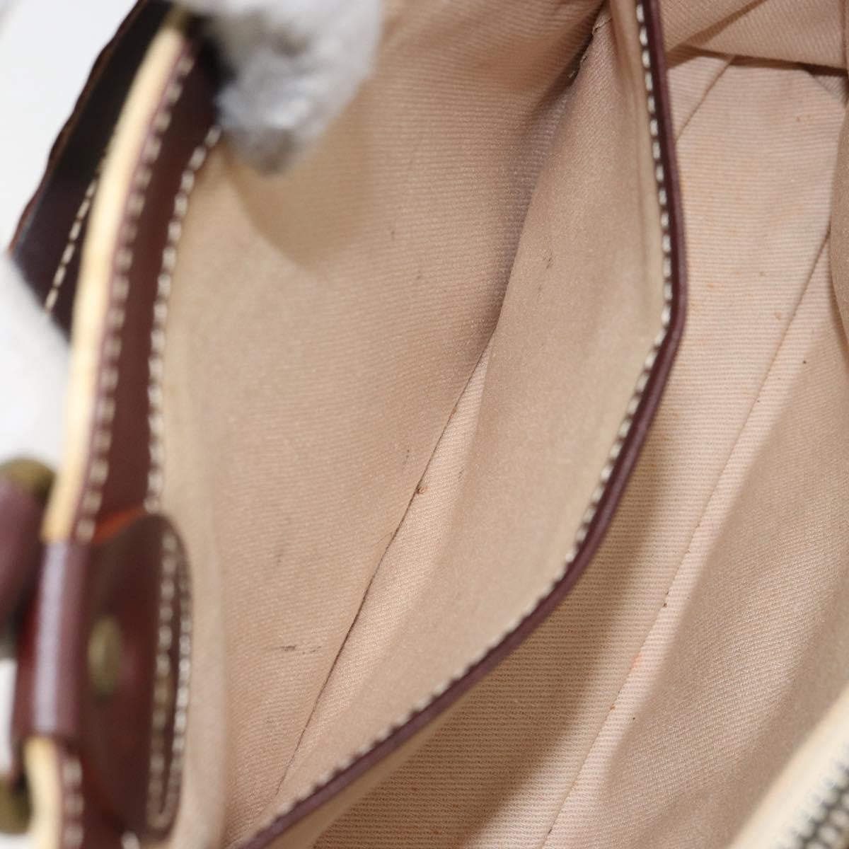 Celine CELINE Macadam Canvas Hand Bag Beige Gold Authentic 168626